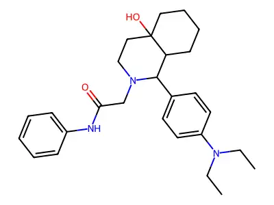 2-[1-[4-(diethylamino)phenyl]-4a-hydroxy-1,3,4,5,6,7,8,8a-octahydroisoquinolin-2-yl]-N-phenylacetamide structure
