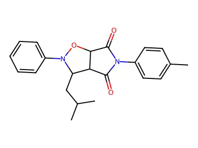 5-(4-methylphenyl)-3-(2-methylpropyl)-2-phenyl-3a,6a-dihydro-3H-pyrrolo[3,4-d][1,2]oxazole-4,6-dione structure