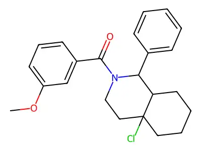 (4a-chloro-1-phenyloctahydroisoquinolin-2(1H)-yl)(3-methoxyphenyl)methanone structure