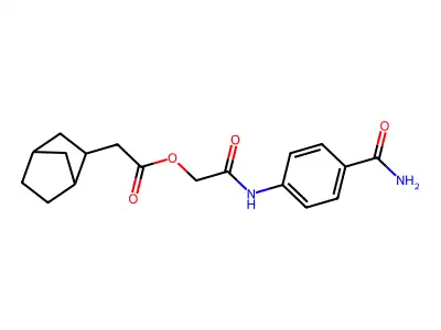 [2-(4-Carbamoylanilino)-2-oxoethyl] 2-(2-bicyclo[2.2.1]heptanyl)acetate structure