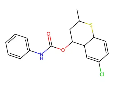 6-chloro-2-methyl-3,4,4a,8a-tetrahydro-2H-thiochromen-4-yl N-phenylcarbamate structure