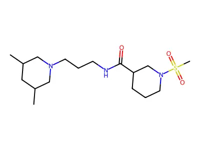 N-(3-(3,5-dimethylpiperidin-1-yl)propyl)-1-(methylsulfonyl)piperidine-3-carboxamide structure