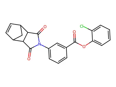 2-chlorophenyl 3-(1,3-dioxo-1,3,3a,4,7,7a-hexahydro-2H-4,7-methanoisoindol-2-yl)benzoate structure