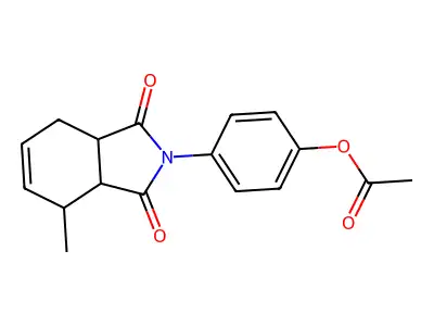 4-(4-methyl-1,3-dioxo-1,3,3a,4,7,7a-hexahydro-2H-isoindol-2-yl)phenyl acetate structure