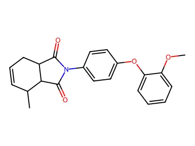 2-[4-(2-Methoxyphenoxy)phenyl]-4-methyl-3a,4,7,7a-tetrahydroisoindole-1,3-dione structure