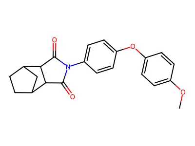 2-[4-(4-methoxyphenoxy)phenyl]hexahydro-1H-4,7-methanoisoindole-1,3(2H)-dione structure