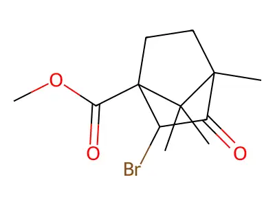 Methyl 2-bromo-4,7,7-trimethyl-3-oxobicyclo[2.2.1]heptane-1-carboxylate structure