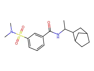 N-[1-(2-bicyclo[2.2.1]heptanyl)ethyl]-3-(dimethylsulfamoyl)benzamide structure