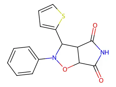 2-phenyl-3-(thiophen-2-yl)dihydro-2H-pyrrolo[3,4-d][1,2]oxazole-4,6(3H,5H)-dione structure