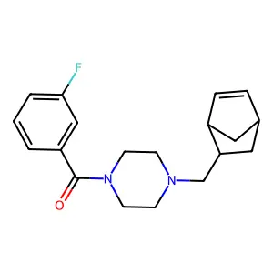 [4-(Bicyclo[2.2.1]hept-5-en-2-ylmethyl)piperazin-1-yl](3-fluorophenyl)methanone structure