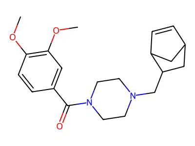 1-(Bicyclo[2.2.1]hept-5-en-2-ylmethyl)-4-(3,4-dimethoxybenzoyl)piperazine structure