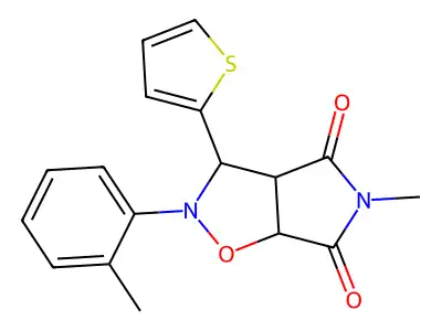 5-Methyl-3-thiophen-2-yl-2-o-tolyl-tetrahydro-pyrrolo[3,4-d]isoxazole-4,6-dione structure