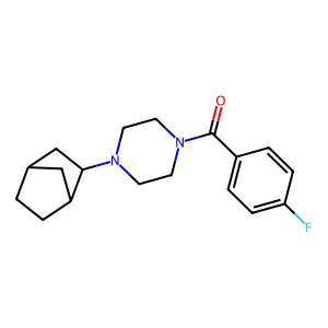 1-Bicyclo[2.2.1]hept-2-yl-4-(4-fluorobenzoyl)piperazine structure