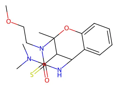 3-(2-methoxyethyl)-N,N,2-trimethyl-4-thioxo-3,4,5,6-tetrahydro-2H-2,6-methano-1,3,5-benzoxadiazocine-11-carboxamide structure