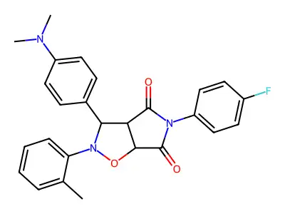 3-(4-(dimethylamino)phenyl)-5-(4-fluorophenyl)-2-(o-tolyl)dihydro-2H-pyrrolo[3,4-d]isoxazole-4,6(5H,6aH)-dione structure