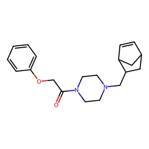 1-[4-(5-Bicyclo[2.2.1]hept-2-enylmethyl)piperazin-1-yl]-2-phenoxyethanone structure
