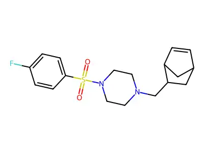 1-(5-Bicyclo[2.2.1]hept-2-enylmethyl)-4-(4-fluorophenyl)sulfonylpiperazine structure