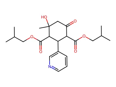 Diisobutyl 4-hydroxy-4-methyl-6-oxo-2-pyridin-3-ylcyclohexane-1,3-dicarboxylate structure