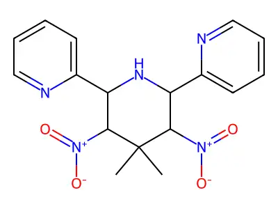 2-(4,4-Dimethyl-3,5-dinitro-6-pyridin-2-ylpiperidin-2-yl)pyridine structure