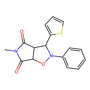 5-Methyl-2-phenyl-3-thiophen-2-yl-tetrahydro-pyrrolo[3,4-d]isoxazole-4,6-dione structure