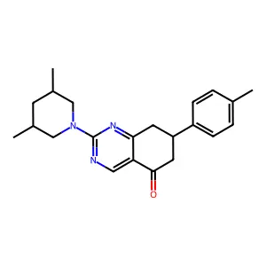 2-(3,5-dimethylpiperidin-1-yl)-7-(4-methylphenyl)-7,8-dihydroquinazolin-5(6H)-one structure