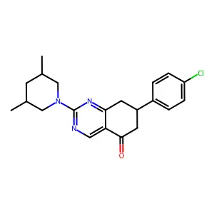 7-(4-chlorophenyl)-2-(3,5-dimethylpiperidin-1-yl)-7,8-dihydroquinazolin-5(6H)-one structure