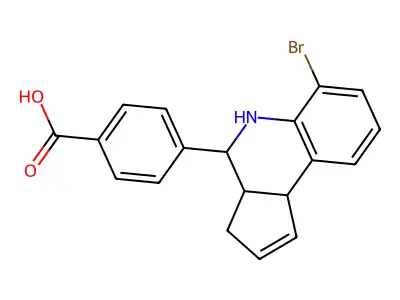 4-(6-bromo-3a,4,5,9b-tetrahydro-3H-cyclopenta[c]quinolin-4-yl)benzoic acid structure
