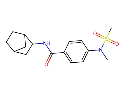 N-bicyclo[2.2.1]hept-2-yl-4-[methyl(methylsulfonyl)amino]benzamide structure
