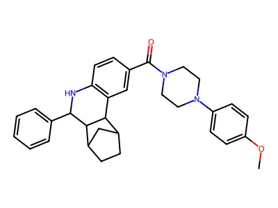 [4-(4-methoxyphenyl)piperazin-1-yl](6-phenyl-5,6,6a,7,8,9,10,10a-octahydro-7,10-methanophenanthridin-2-yl)methanone structure