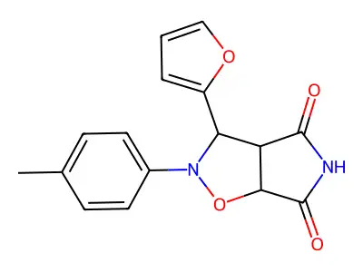3-(furan-2-yl)-2-(p-tolyl)dihydro-2H-pyrrolo[3,4-d]isoxazole-4,6(5H,6aH)-dione structure