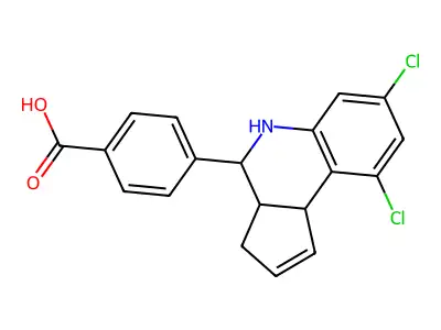 4-(7,9-dichloro-3a,4,5,9b-tetrahydro-3H-cyclopenta[c]quinolin-4-yl)benzoic acid structure
