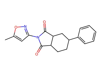 2-(5-methyl-3-isoxazolyl)-5-phenylhexahydro-1H-isoindole-1,3(2H)-dione structure