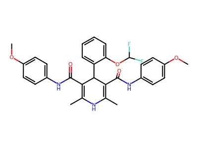 3,5-Pyridinedicarboxamide, 1,4-dihydro-4-(2-(difluoromethoxy)phenyl)-N,N'-bis(4-methoxyphenyl)-2,6-dimethyl- structure