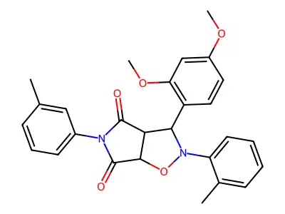 3-(2,4-dimethoxyphenyl)-2-(2-methylphenyl)-5-(3-methylphenyl)-hexahydro-2H-pyrrolo[3,4-d][1,2]oxazole-4,6-dione structure