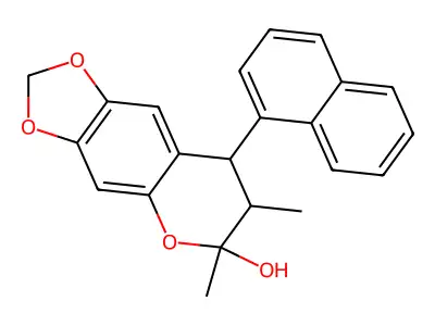 6,7-dimethyl-8-(1-naphthyl)-7,8-dihydro-6H-[1,3]dioxolo[4,5-g]chromen-6-ol structure