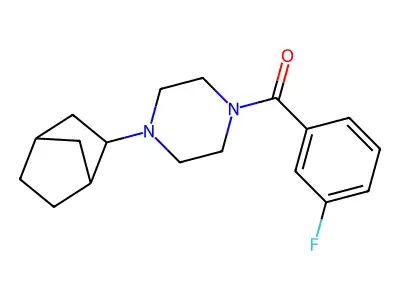[4-(3-Bicyclo[2.2.1]heptanyl)piperazin-1-yl]-(3-fluorophenyl)methanone structure