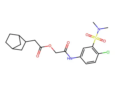 [2-[4-chloro-3-(dimethylsulfamoyl)anilino]-2-oxoethyl] 2-(2-bicyclo[2.2.1]heptanyl)acetate structure