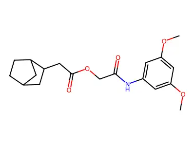 [2-(3,5-Dimethoxyanilino)-2-oxoethyl] 2-(2-bicyclo[2.2.1]heptanyl)acetate structure