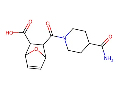3-(4-Carbamoyl-piperidine-1-carbonyl)-7-oxa-bicyclo[2.2.1]hept-5-ene-2-carboxylic acid structure