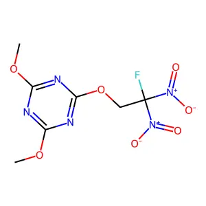 2,4-Dimethoxy-6-(2-fluoro-2,2-dinitroethoxy)-1,3,5-triazine structure