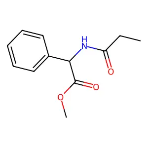 Methyl alpha-[(1-oxopropyl)amino]benzeneacetate structure
