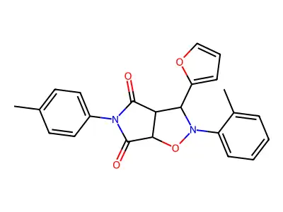 3-(furan-2-yl)-2-(o-tolyl)-5-(p-tolyl)dihydro-2H-pyrrolo[3,4-d]isoxazole-4,6(5H,6aH)-dione structure