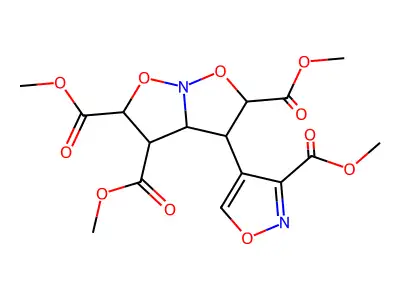 trimethyl 3-(3-methoxycarbonyl-1,2-oxazol-4-yl)-3,3a,4,5-tetrahydro-2H-[1,2]oxazolo[2,3-b][1,2]oxazole-2,4,5-tricarboxylate structure
