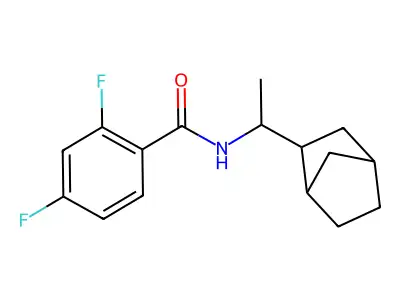 N-[1-(2-bicyclo[2.2.1]heptanyl)ethyl]-2,4-difluorobenzamide structure
