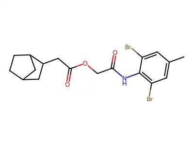 [2-(2,6-Dibromo-4-methylanilino)-2-oxoethyl] 2-(2-bicyclo[2.2.1]heptanyl)acetate structure