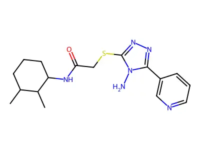2-[(4-amino-5-pyridin-3-yl-1,2,4-triazol-3-yl)sulfanyl]-N-(2,3-dimethylcyclohexyl)acetamide structure