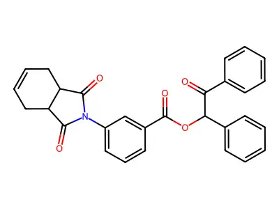 2-oxo-1,2-diphenylethyl 3-(1,3-dioxo-1,3,3a,4,7,7a-hexahydro-2H-isoindol-2-yl)benzoate structure