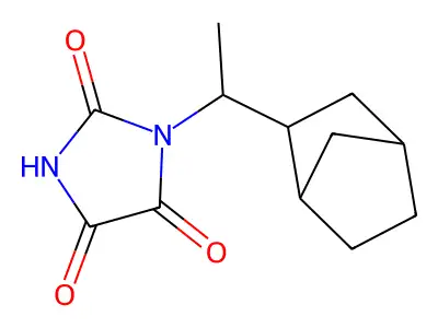 1-(1-{Bicyclo[2.2.1]heptan-2-yl}ethyl)imidazolidine-2,4,5-trione structure