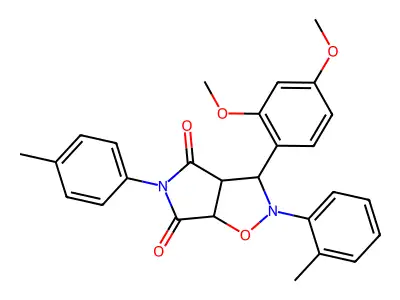3-(2,4-dimethoxyphenyl)-2-(2-methylphenyl)-5-(4-methylphenyl)-hexahydro-2H-pyrrolo[3,4-d][1,2]oxazole-4,6-dione structure