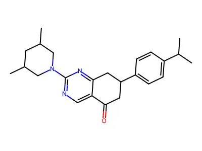 2-(3,5-dimethylpiperidin-1-yl)-7-(4-isopropylphenyl)-7,8-dihydroquinazolin-5(6H)-one structure